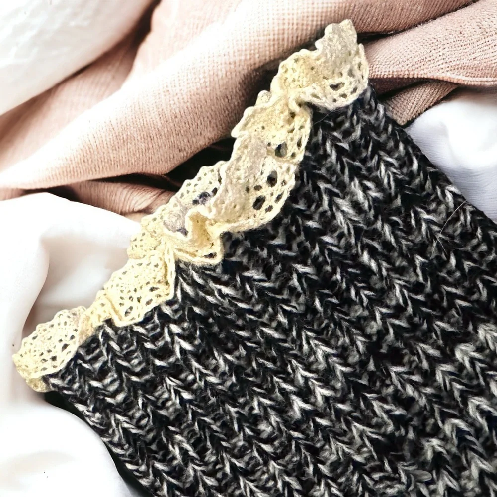 NWT Kensie Black White Knit Boot Toppers Cozy Winter Boot Cuffs